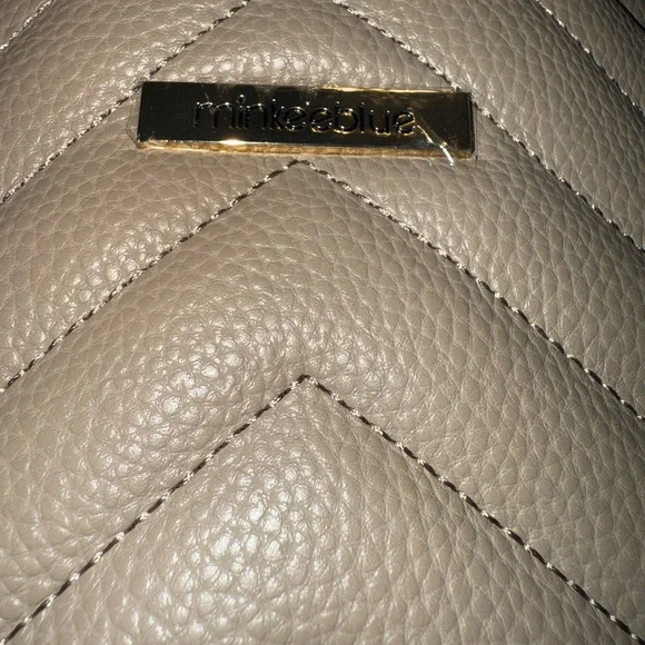 MinkeeBlue Quilted Taupe Tote Bag w/ Pouch – Work, Travel, Mom Bag - Picture 2 of 10